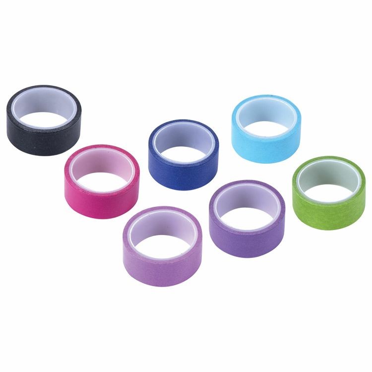 Клейкие WASHI-ленты для декора, 7 холодных цветов, 15 мм х 3 м — картинка 4