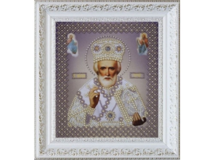 Набор для вышивания бисером «Икона св. Николая Чудотворца (серебро)»