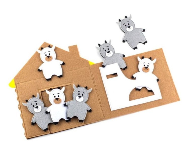 Пальчиковый театр «Сказка Волк и семеро козлят», (герои+домик) — картинка 2