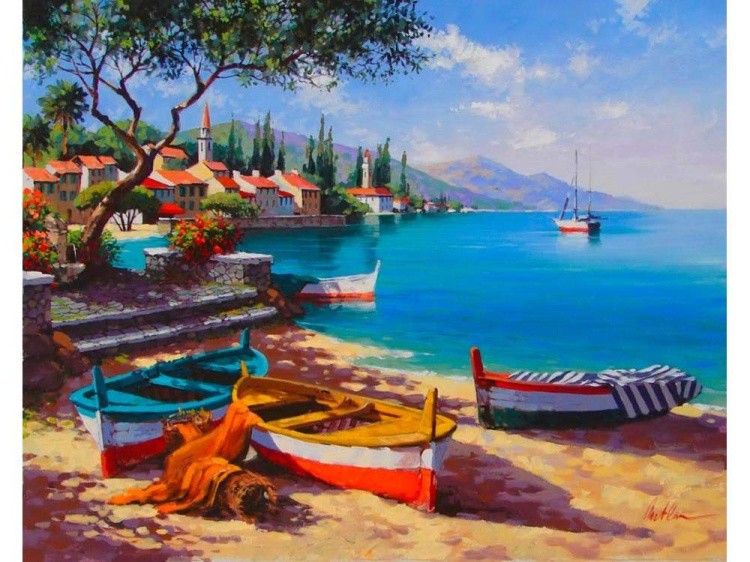 Картина по номерам «Голубая бухта» — картинка 2