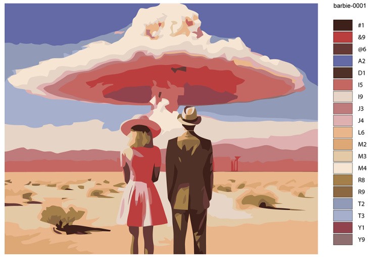 Картина по номерам «Барби: Оппенгеймер мем» — картинка 2