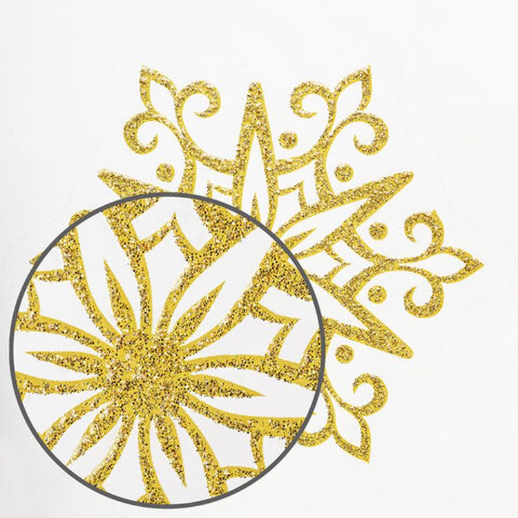 Украшение для окон и стекла «Золотистые снежинки 3» — картинка 5