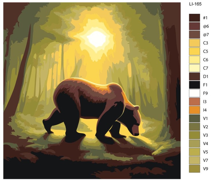 Картина по номерам «Медведь в лесу» — картинка 2