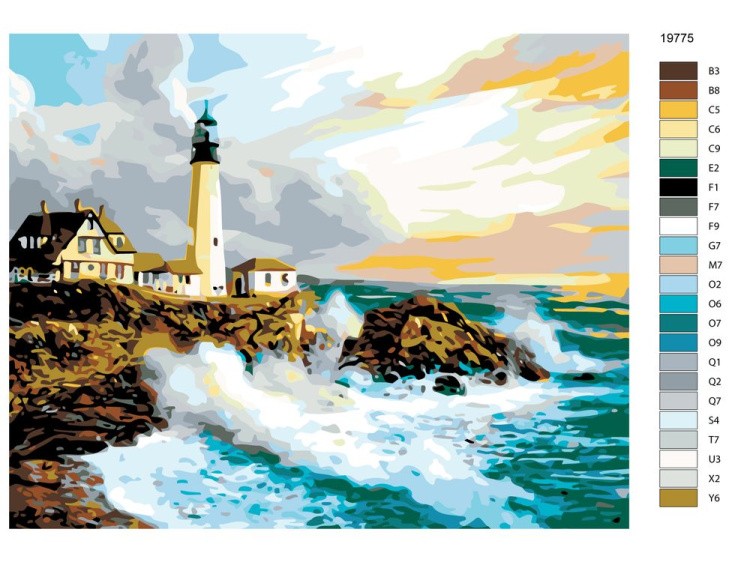 Картина по номерам «Маяк у моря» — картинка 2