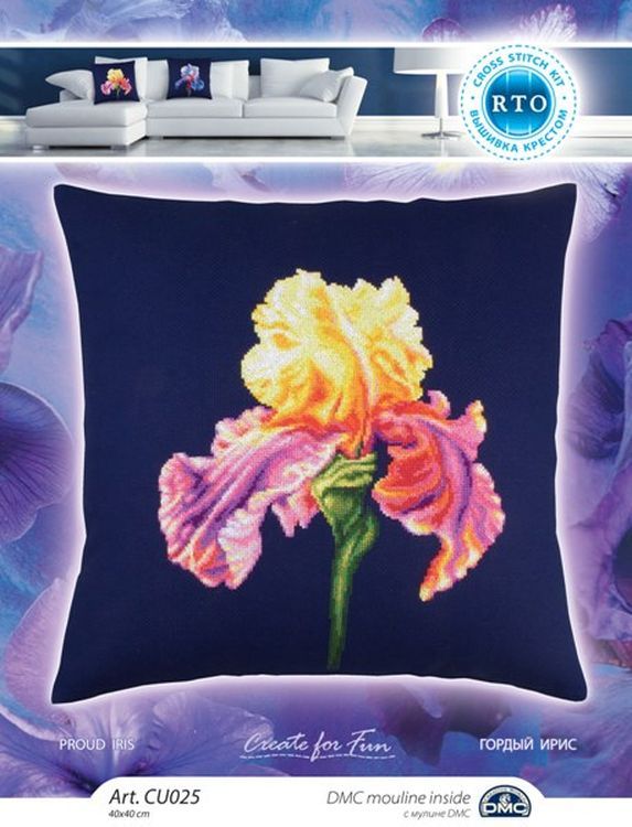 Набор для вышивания «Подушка. Гордый ирис» — картинка 2