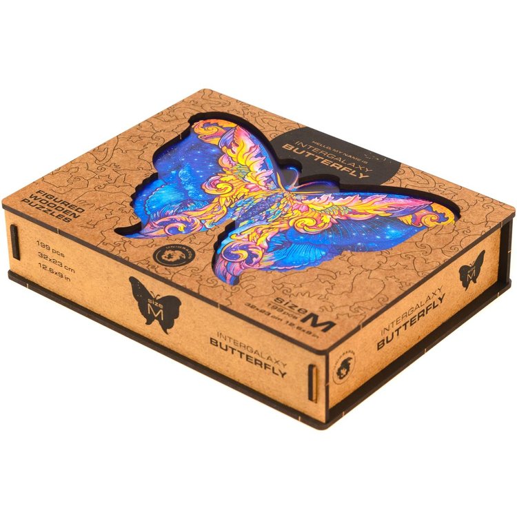 Деревянный пазл Unidragon «Межгалактическая бабочка», размер M (А4) — картинка 12