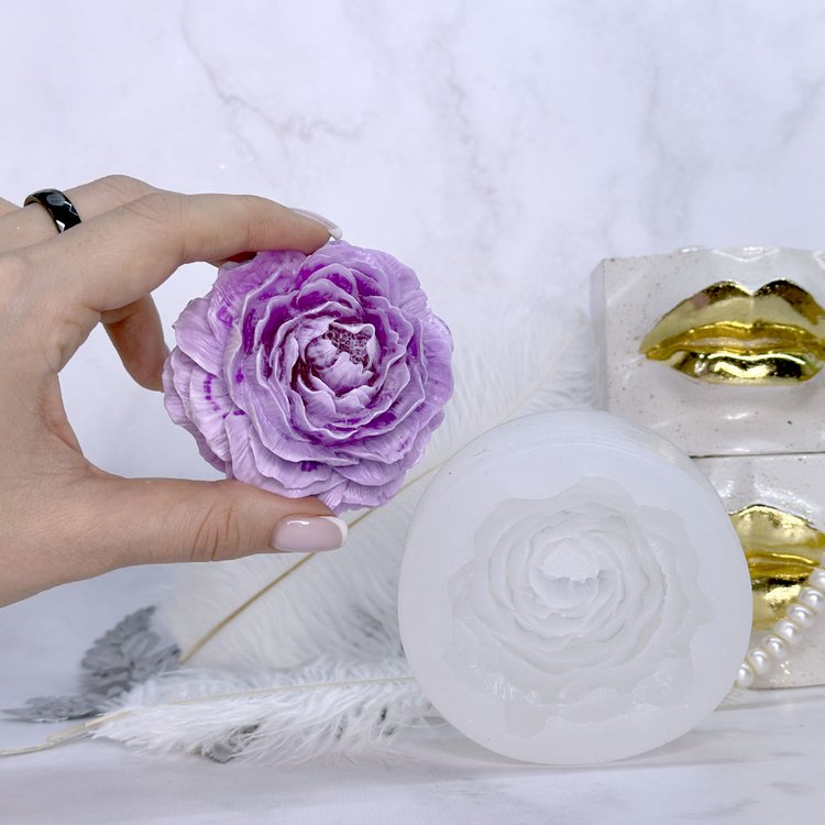 Силиконовый молд - Пион, d 7 см, 1 шт. — картинка 2