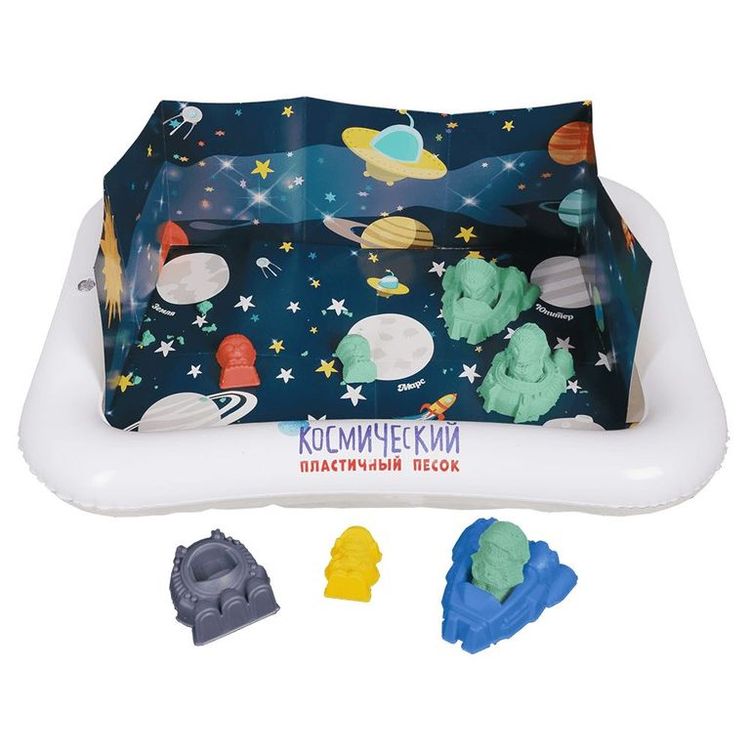 Космический пластичный песок «Космическое путешествие» 1 кг светится в темноте жёлтым цветом — картинка 5