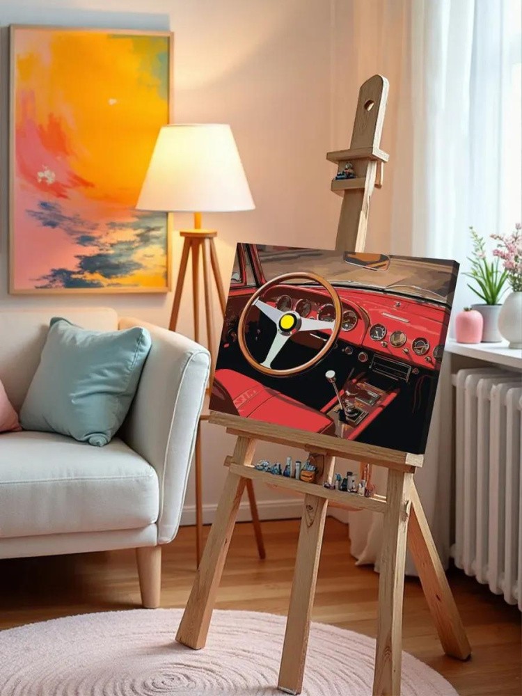 Картина по номерам «Машины: Салон ретро автомобиля» — картинка 10