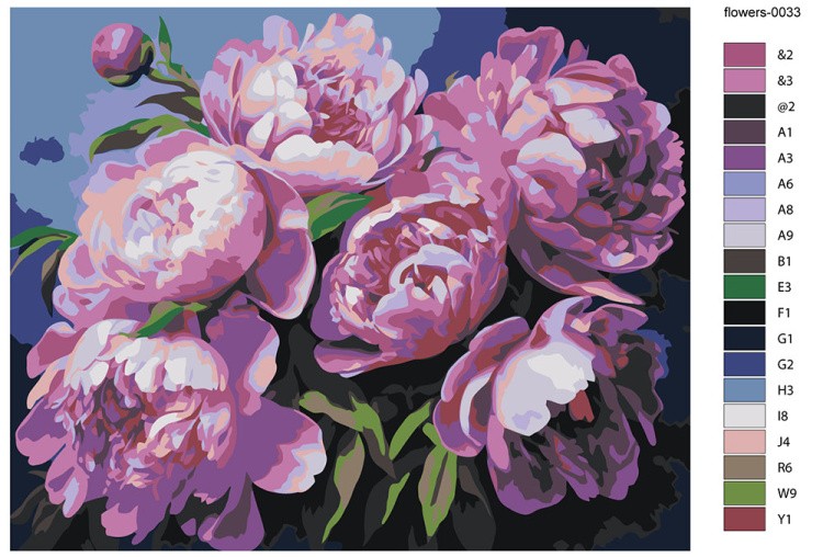 Картина по номерам «Цветы: Грациозные пионы» — картинка 2