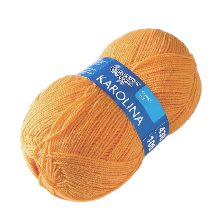 Пряжа Семеновская Karolina (Каролина) (655), ярко-оранжевый, 5 шт. по 100 г — картинка 2