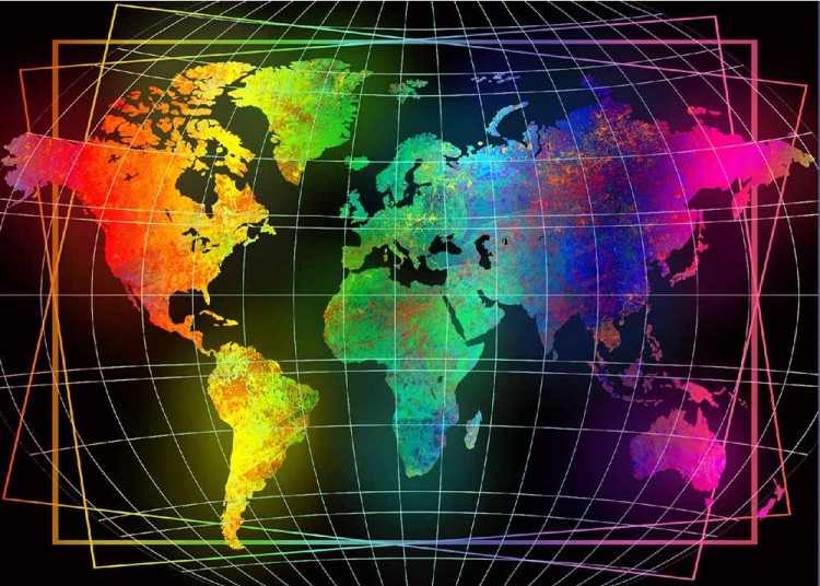 Алмазная вышивка «Карта мира»