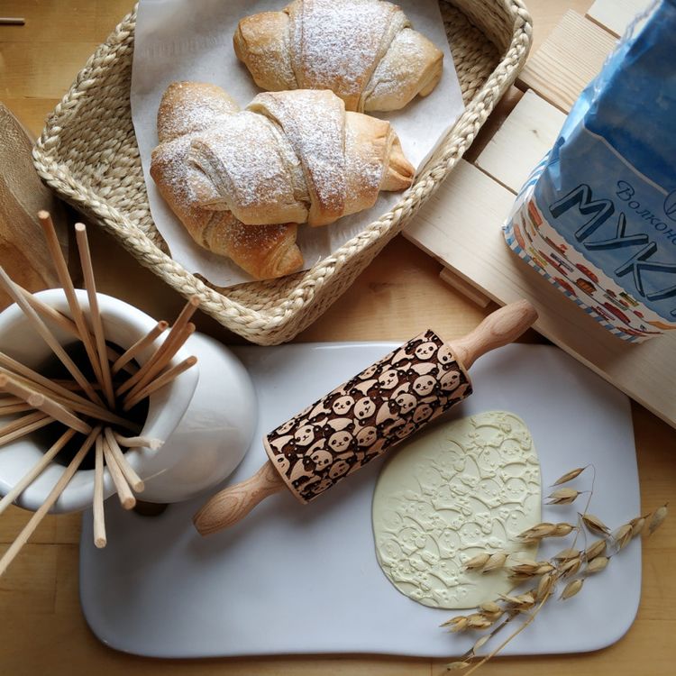 Деревянная скалка с узором «Панды», Березка — картинка 3