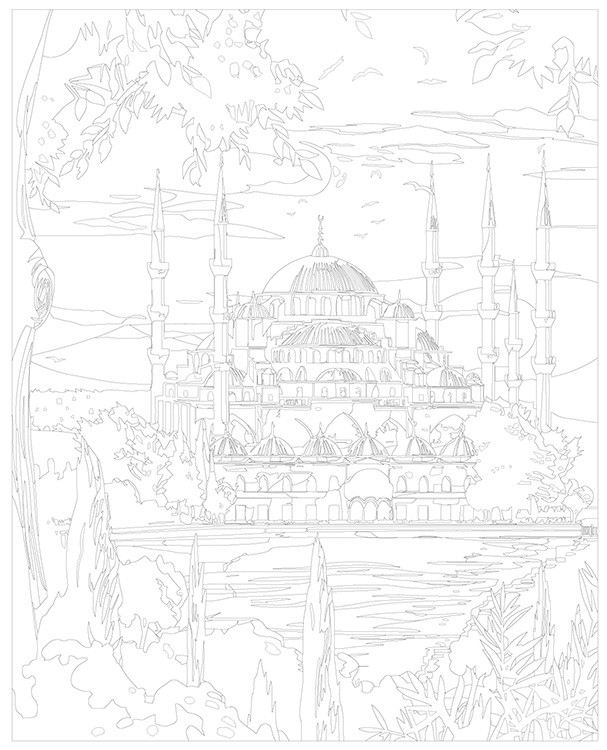 Картина по номерам «Город Стамбул, Турция: мечеть на закате» — картинка 3