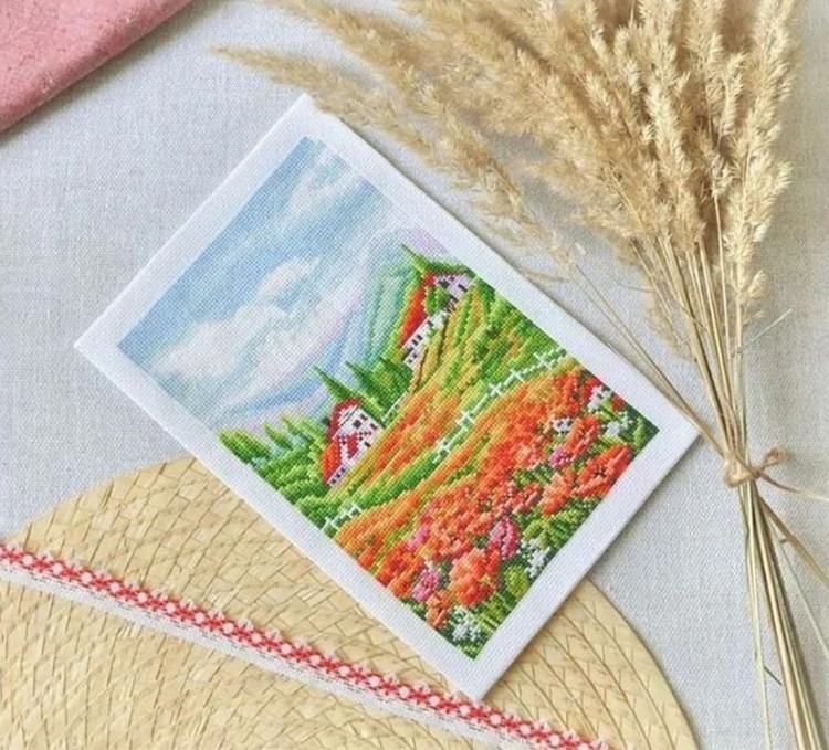 Набор для вышивания «Пейзаж с маками» — картинка 2