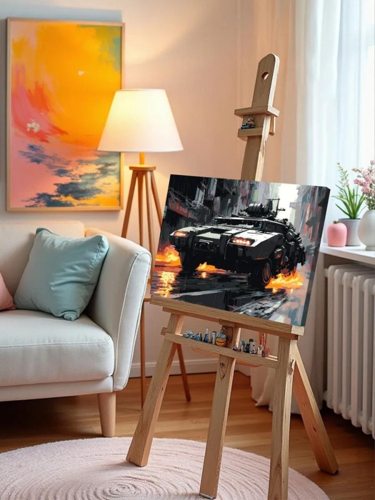 Картина по номерам «Машины: Автомобиль в мире киберпанка» — картинка 10