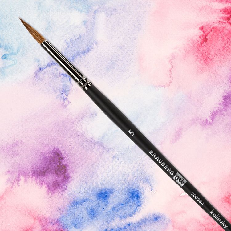 Кисть художественная профессиональная Art Classic, колонок, круглая, № 5, короткая ручка, Brauberg — картинка 5