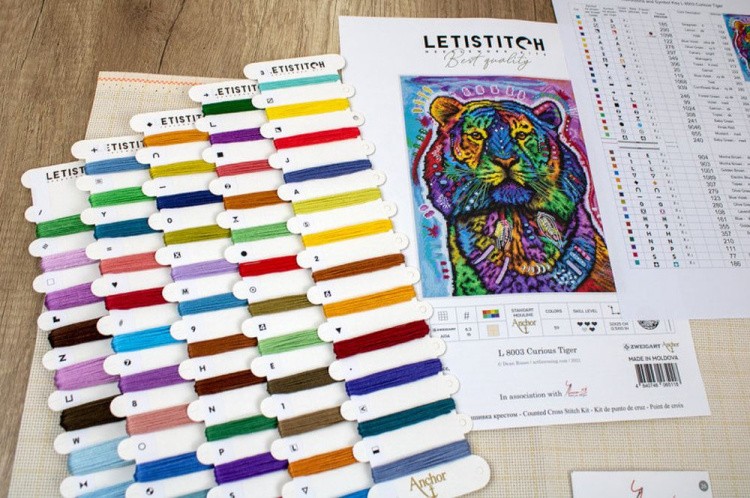 Набор для вышивания крестом «Curious Tiger» — картинка 5