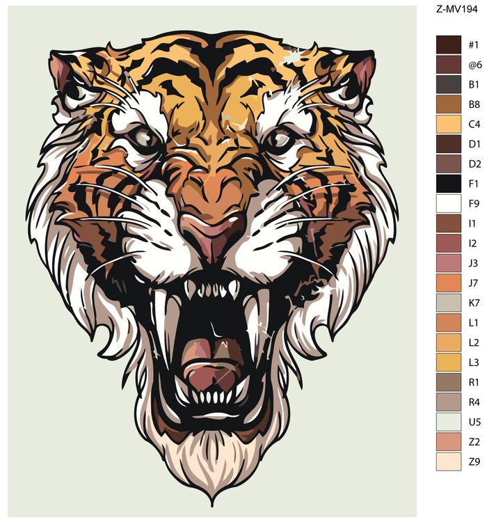 Картина по номерам «Великий тигр» — картинка 2