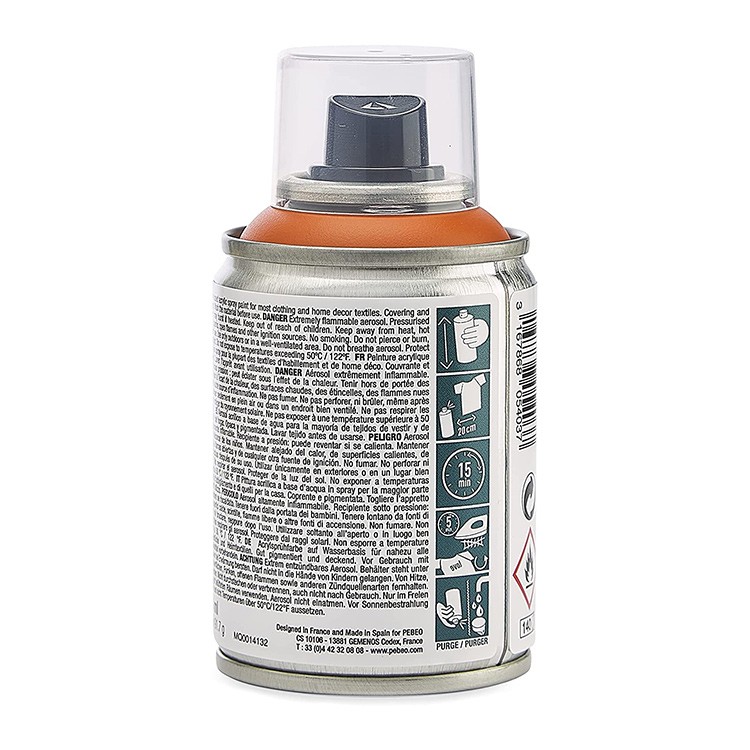 Краска для текстиля 7А Spray (аэрозоль), 100 мл, цвет: оранжевый, Pebeo — картинка 4