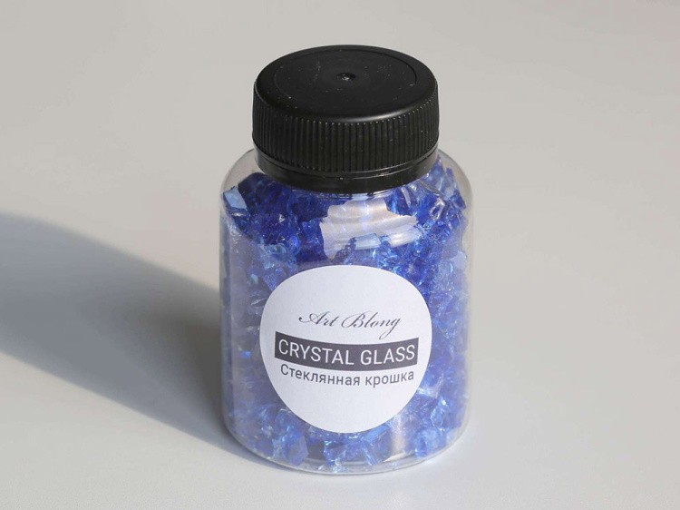 Стеклянная крошка Кристалл. Blue (фракция 3-8 мм), Art Blong — картинка 4