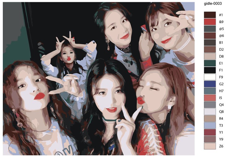 Картина по номерам «K-POP группа (G)I-dle Джи Айдл: Селфи» — картинка 2