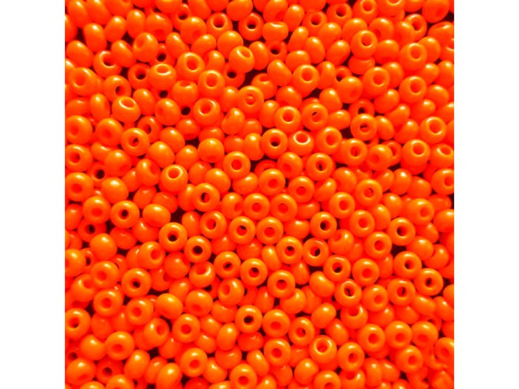 Бисер Чехия круглый 311-19001 4 мм 06/0, 50 г, цвет: 93140 ярко-оранжевый