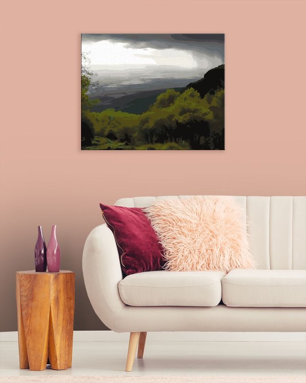 Картина по номерам «Надвигающаяся на город гроза, вид с холма» — картинка 3