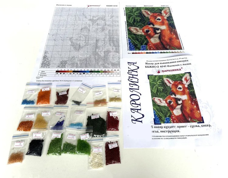 Набор для вышивания «Мамы и их зверята. Олененок с мамой» — картинка 2