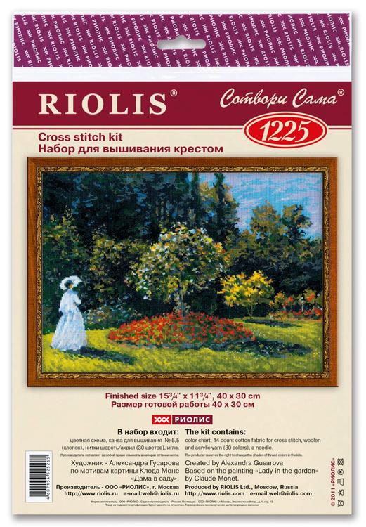 Набор для вышивания «Дама в саду» по мотивам картины К.Моне — картинка 3