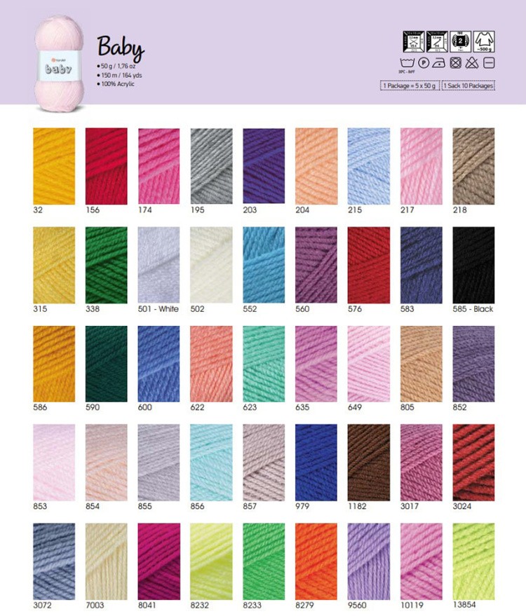 Пряжа YarnArt Baby (Ярнарт Беби) (590), темно-зеленый, 1 шт. 50 г — картинка 3