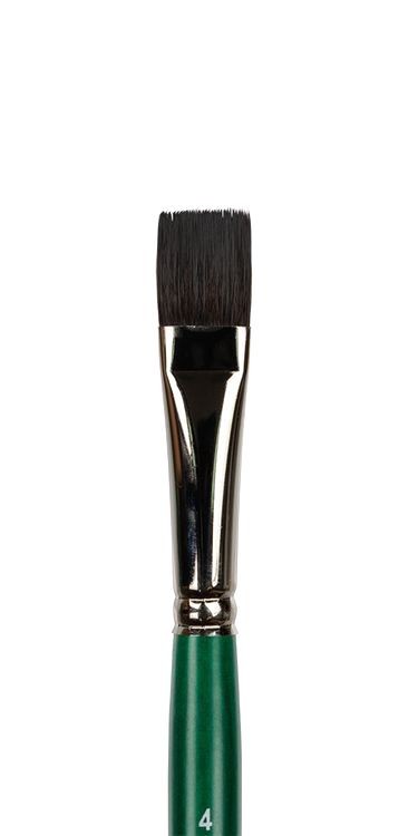 Кисть «Green Line», №04, имитация белки, плоская, 5 шт., короткая ручка, Vista-Artista — картинка 2