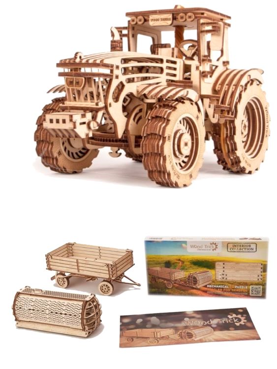 Деревянный конструктор «Трактор c прицепами», Wood Trick — картинка 7