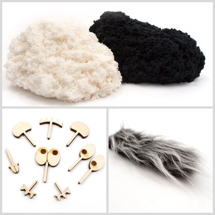 Пушистый пластилин PLUSH, черный белый — картинка 2