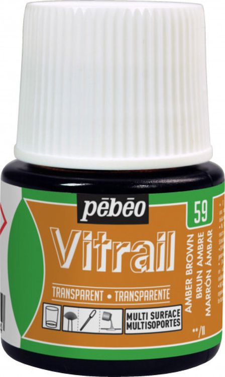 Краска для стекла и металла Vitrail лаковая прозрачная PEBEO, цвет: янтарный, 45 мл