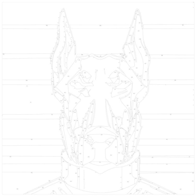 Картина по номерам «Портрет добермана в стиле киберпанк» — картинка 3