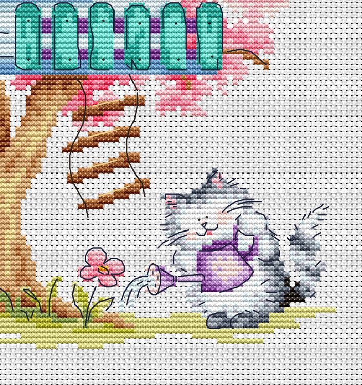 Набор для вышивания «Кошкин дом. Весна» — картинка 3