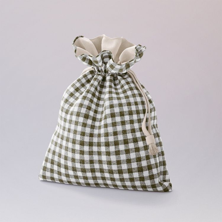 Ткань льняная, 3 м x 150 см, 140 г/м², цвет: оливковый, клетка, TBY — картинка 7