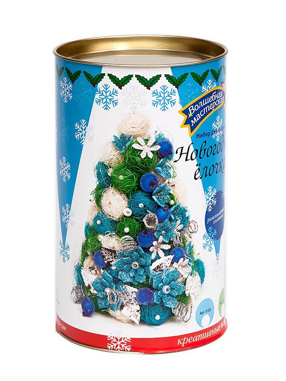 Елочка из сизаля «Мерцание» (голубо-серебрянная) — картинка 3