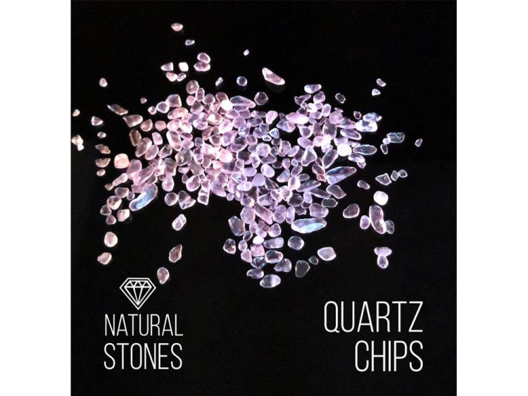 Натуральный розовый прозрачный кварц Quartz Chips (фракция 3-5 мм), 100 г