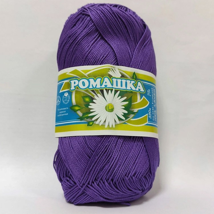 Пряжа ПНК им.Кирова Ромашка (2212), фиолетовый, 5 шт. по 75 г — картинка 2