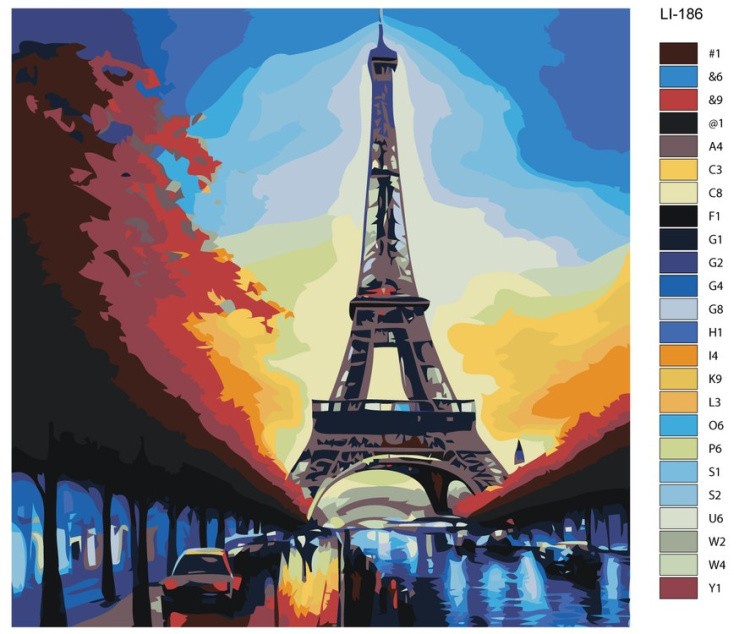 Картина по номерам «Вид на Эйфелеву башню» — картинка 2