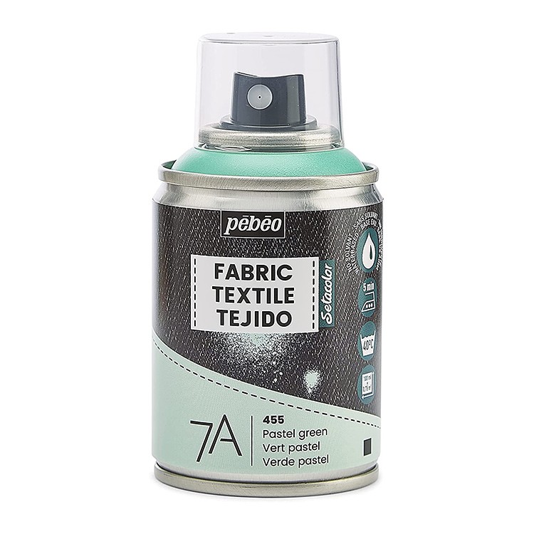 Краска для текстиля 7А Spray (аэрозоль), цвет: пастельный зеленый, 100 мл, Pebeo