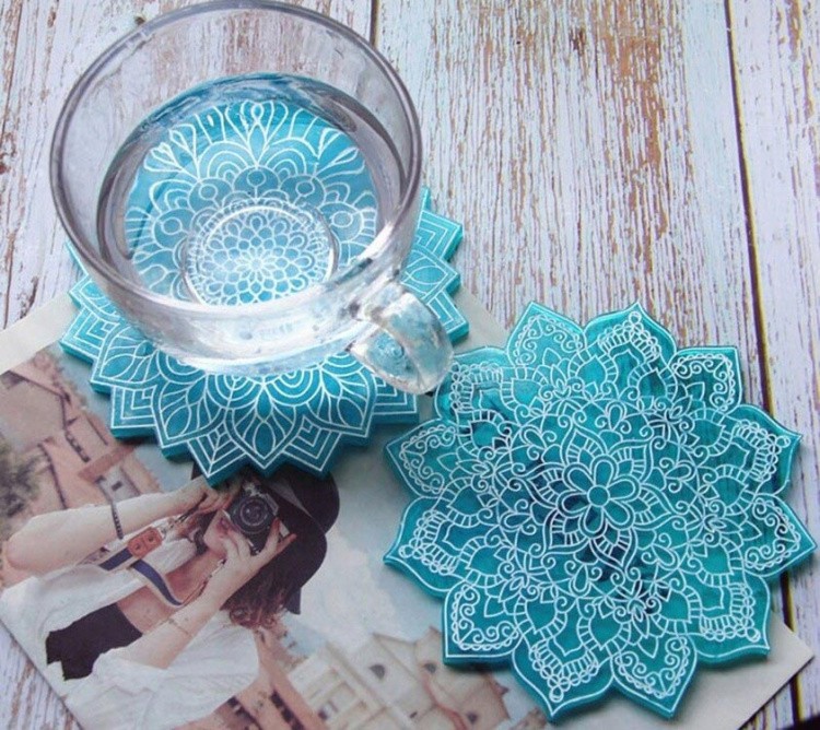 Силиконовый молд - Набор подстаканников цветков (2 шт.), d 15 см — картинка 6