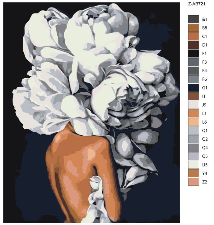 Картина по номерам «Девушка в цветах» — картинка 2