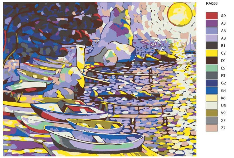 Картина по номерам «Лодки под луной» — картинка 2