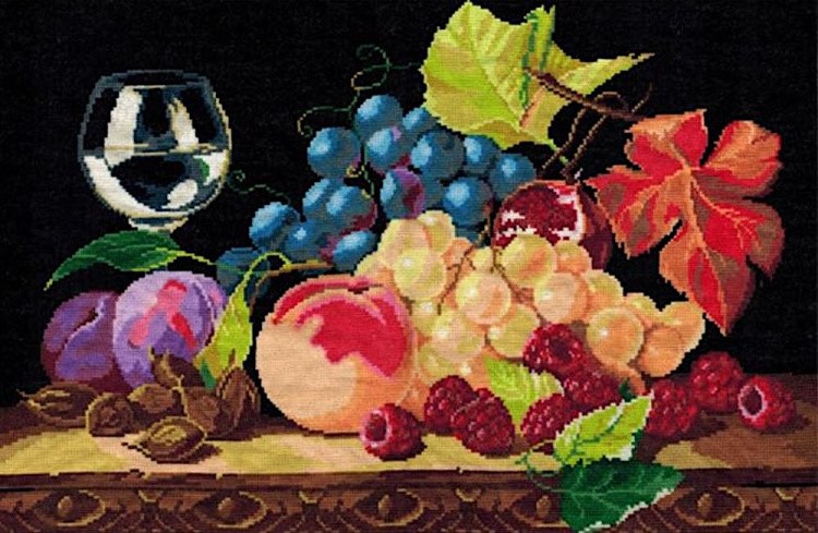 Набор для вышивания «Натюрморт с виноградом», NITEX