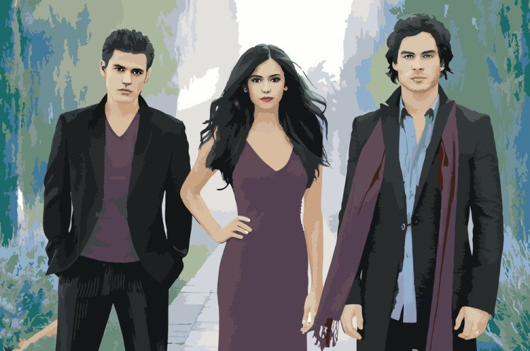 Картина по номерам «Дневники вампира: Деймон, Елена и Стефан 6»