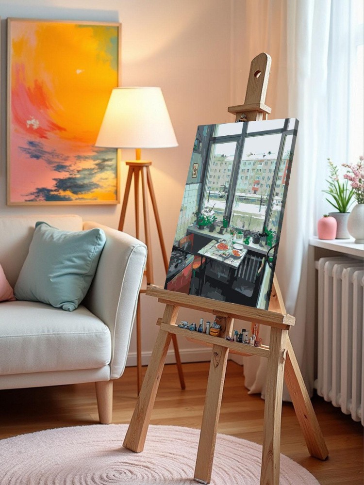 Картина по номерам Дома панельки родные эстетичная кухня — картинка 10