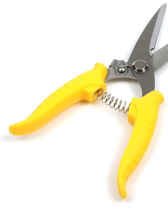 Секатор Maxwell прямое лезвие, 80/210 мм, ручки желтый пластик — картинка 6